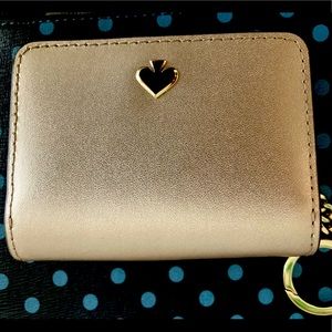 Brand New Kate Spade Keycard Holder Metallic Gold